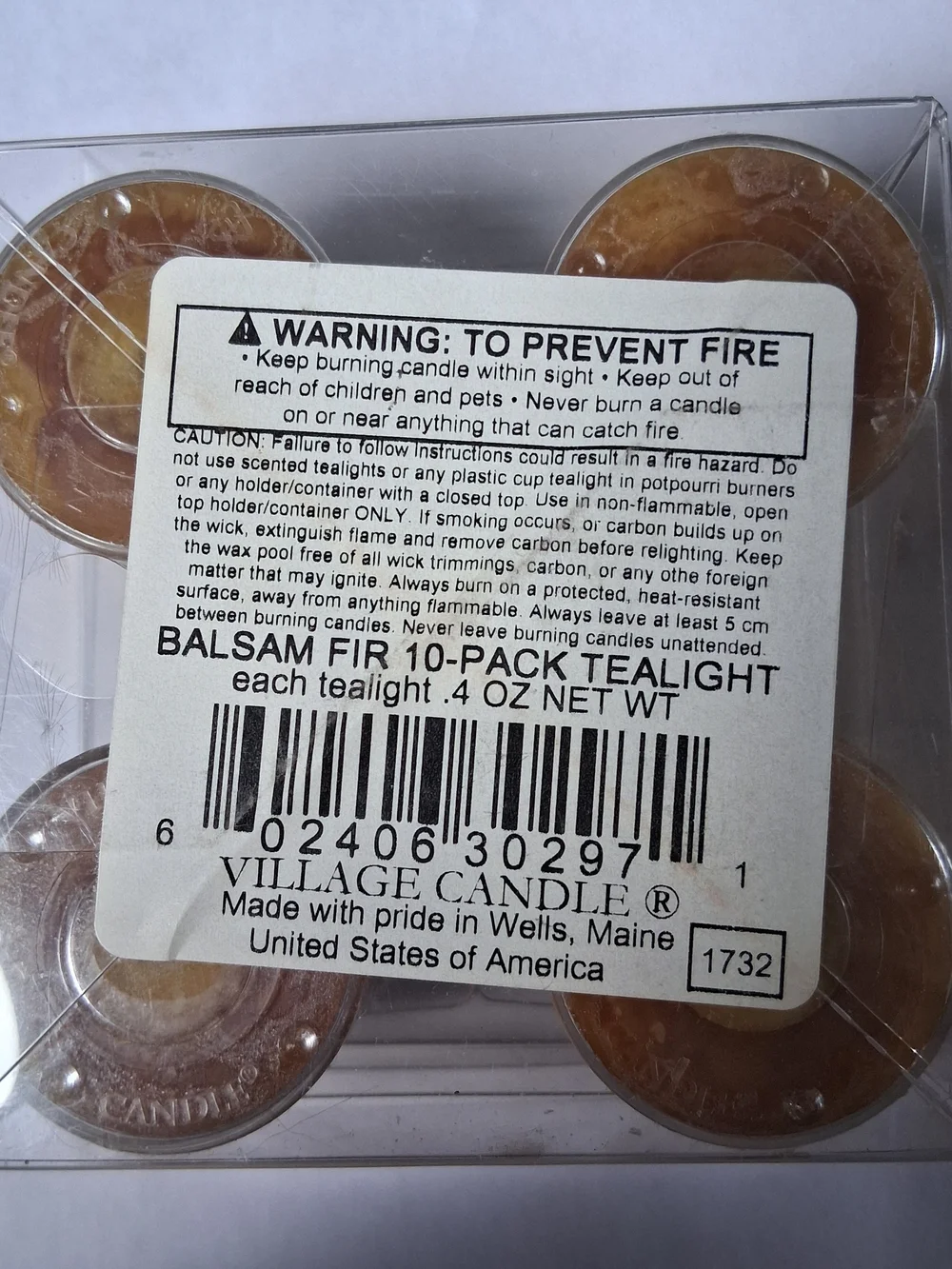 village candle balsam fir